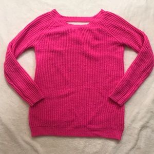 It’s Our Time Hot Pink Sweater Open Back Medium